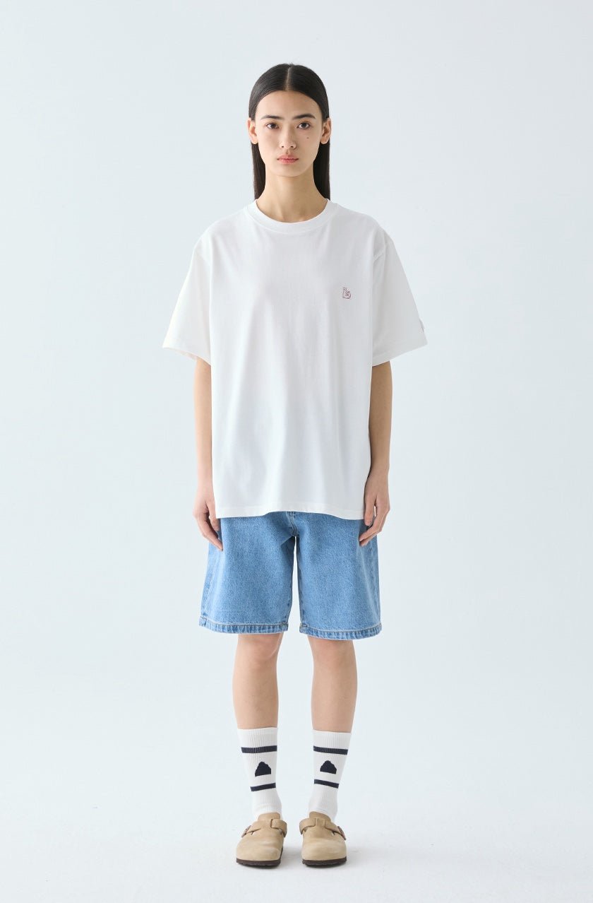 ロゴプリントコットンTシャツ B07082