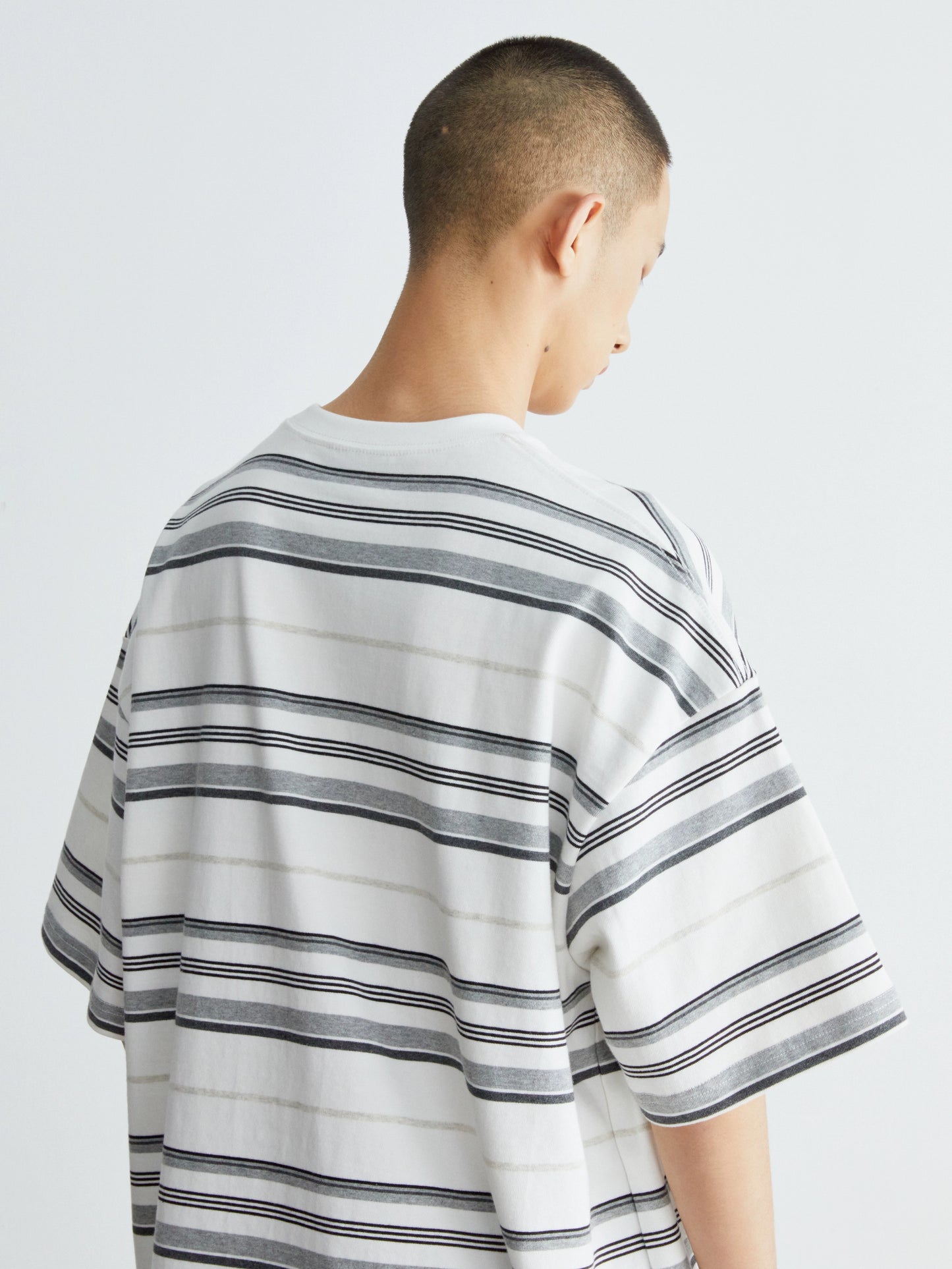 300G ストライプ半袖Tシャツ V06012