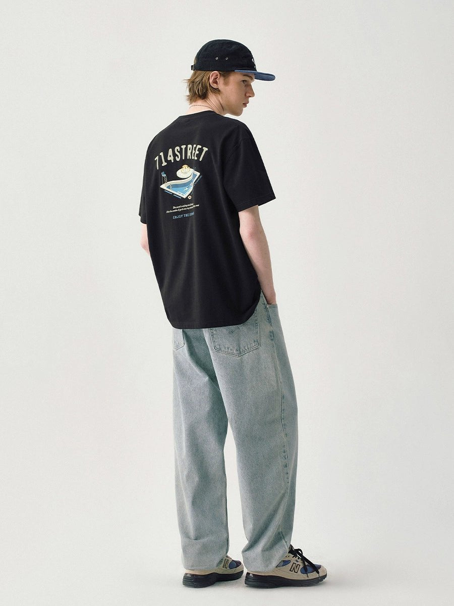 ヘビー260gプールプリントコットン半袖Tシャツ S050124