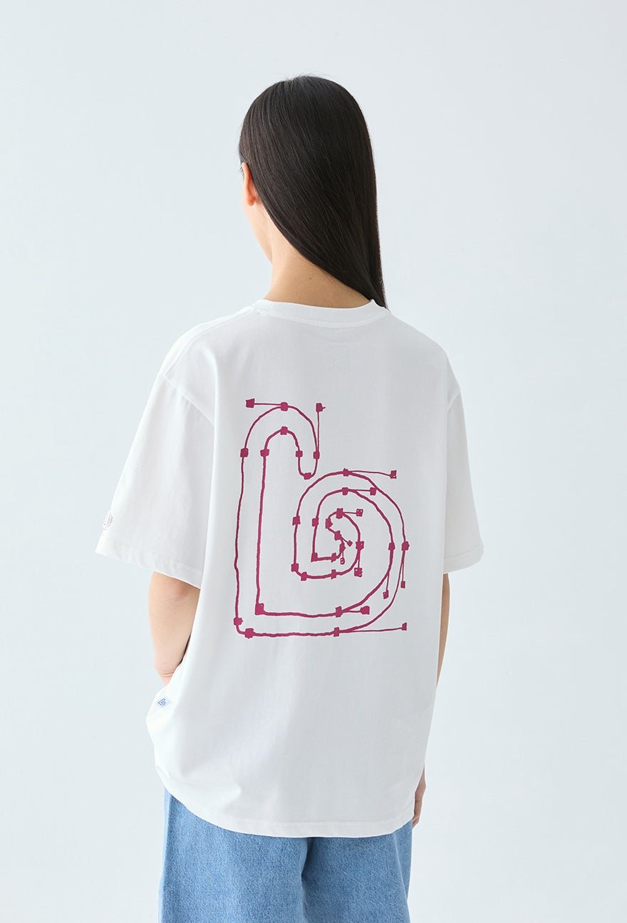 ロゴプリントコットンTシャツ B07082
