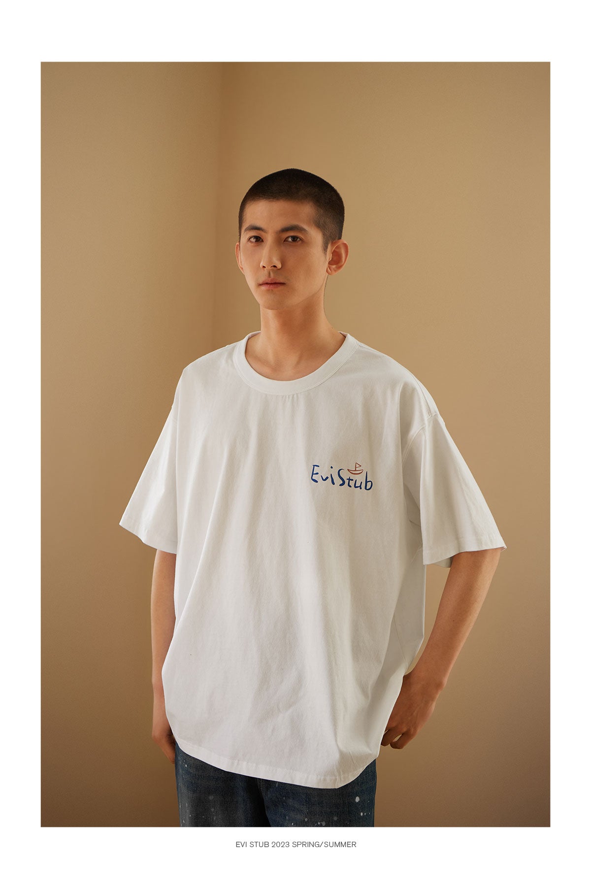 HAND-DRAWN ILLUSTRATION COTTON T-SHIRT E68643