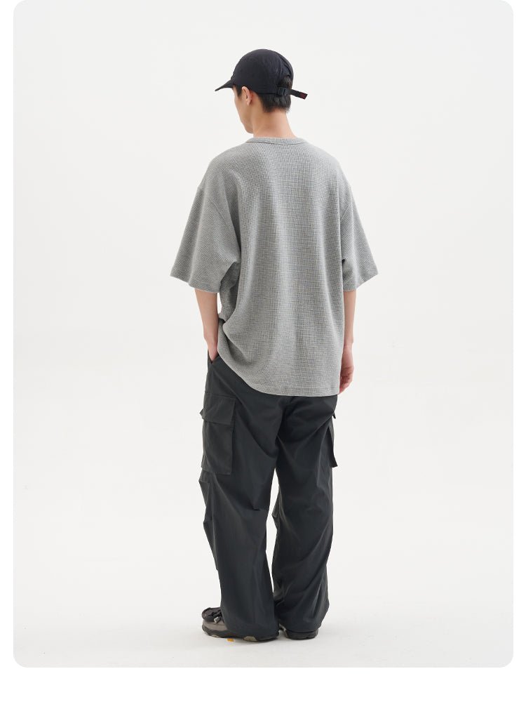 ヘンリーカラービンテージワッフル半袖Tシャツ B04093