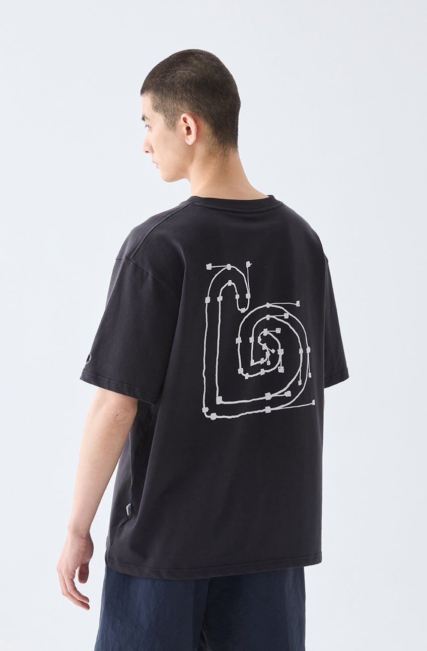 ロゴプリントコットンTシャツ B07082