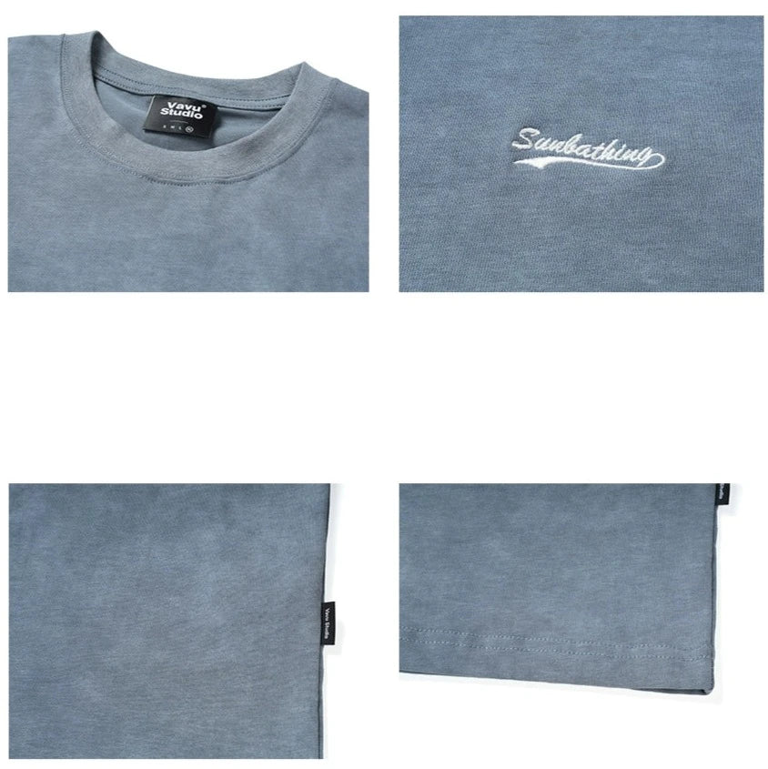 絞り染め刺繍半袖Tシャツ V07237