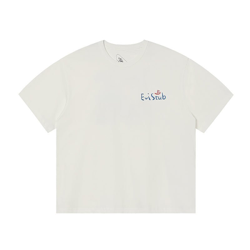 HAND-DRAWN ILLUSTRATION COTTON T-SHIRT E68643