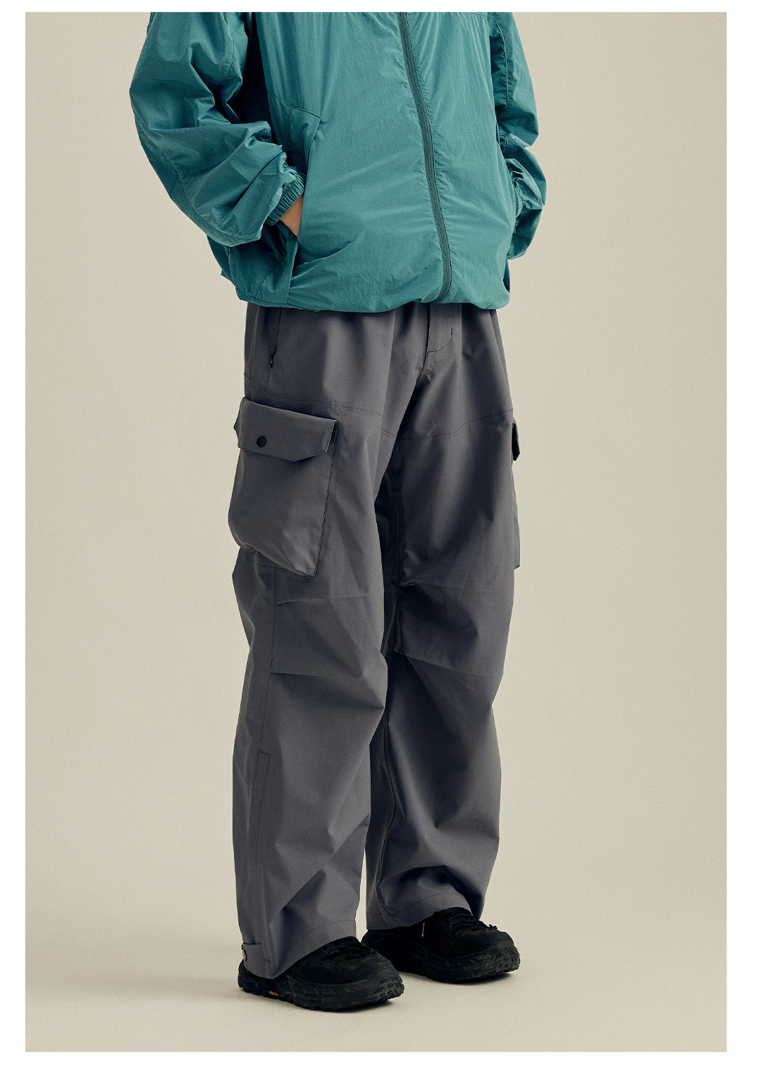 PLEATED ADJUSTABLE LEG WORK PANTS WATERPROOF N39044