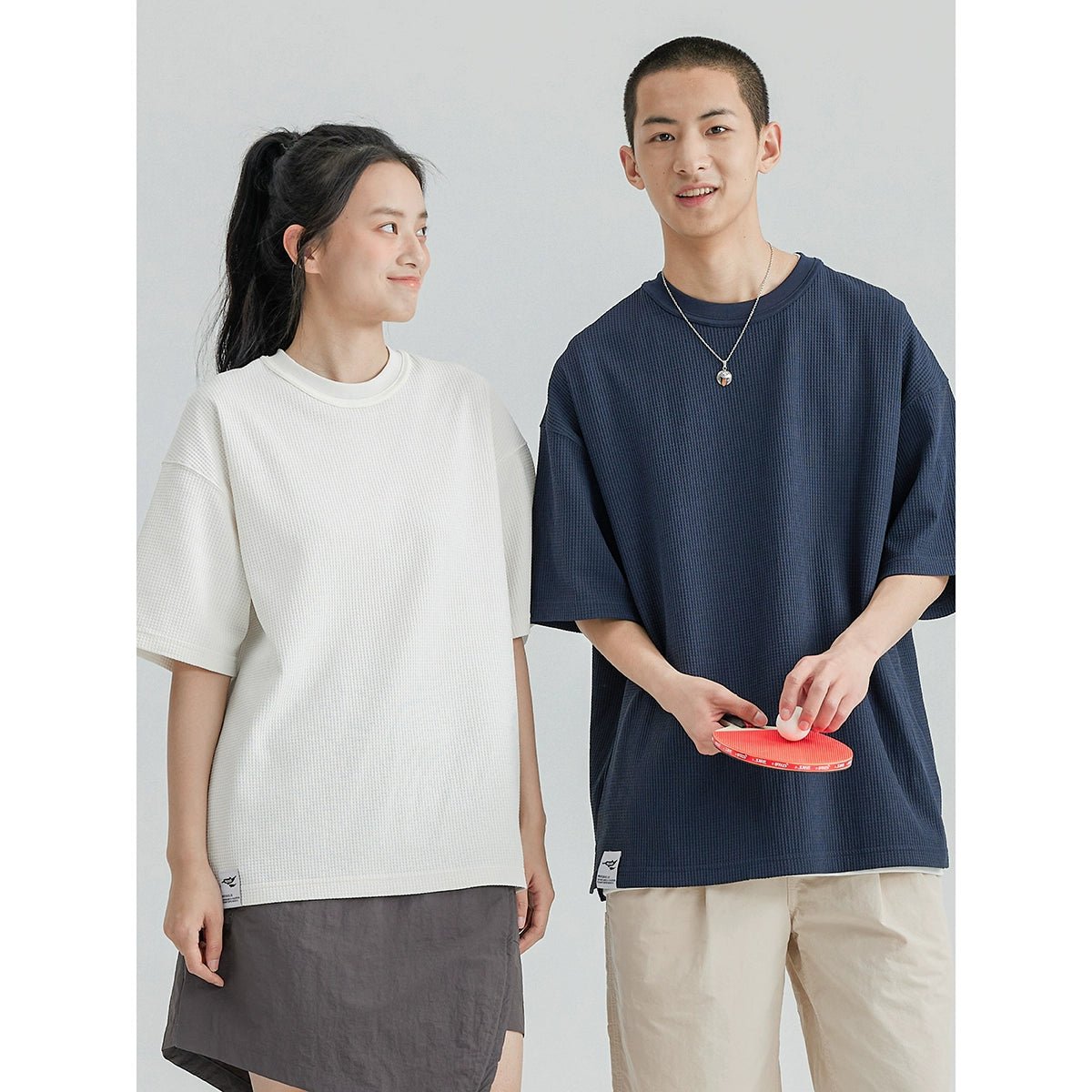 【X-STRETCHエクスポート生地】ワッフル5クォーター半袖Tシャツ R05012