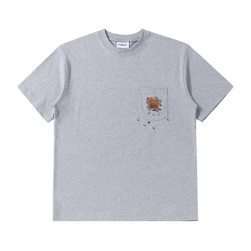 刺繍スモールポケットデザインTシャツ N051416