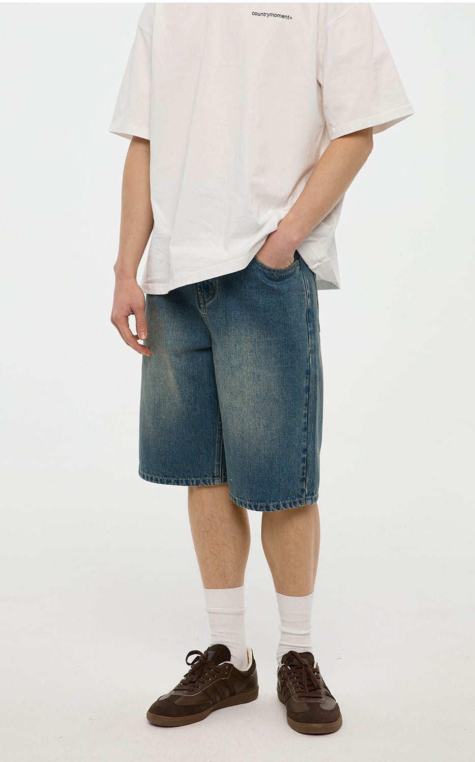 BLUE STRAIGHT DENIM TROUSERS C48555