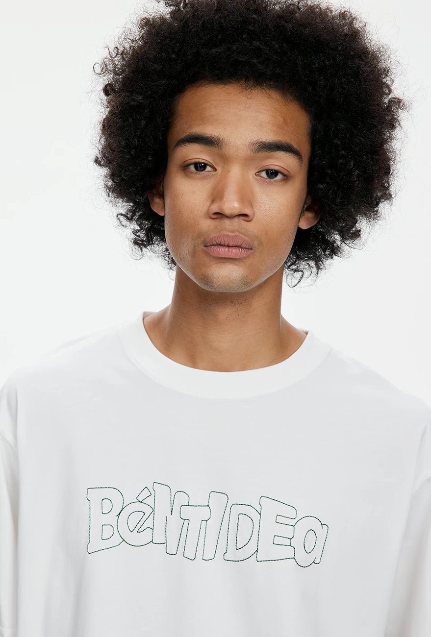 LOGO PRINT LETTER LOOSE SHORT-SLEEVED T-SHIRT B13259