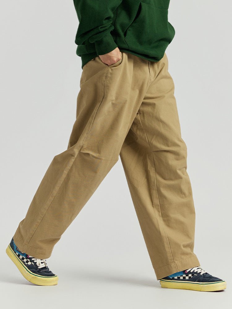 KNEE-PLEATED WASHED PANTS N00332