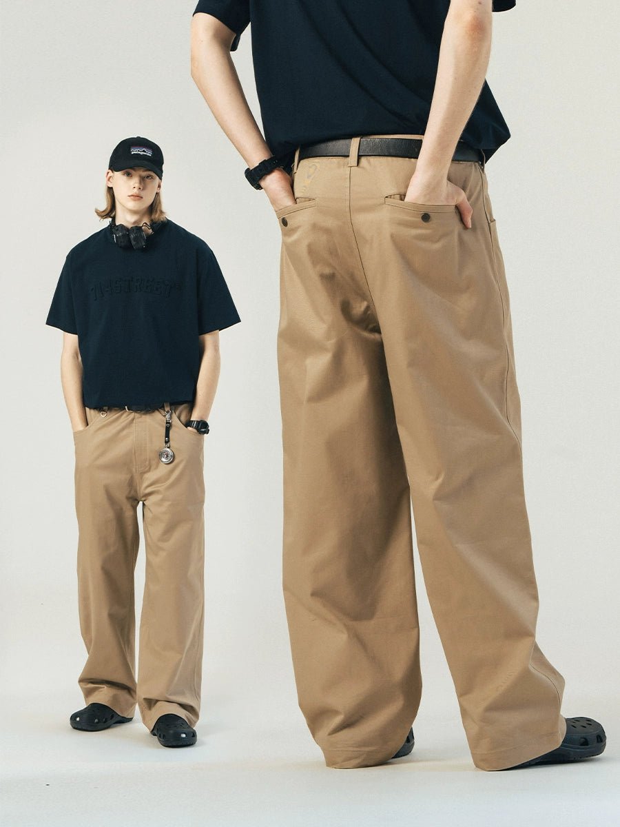 ストレートレッグパンツルーズプラスサイズパンツ S04062