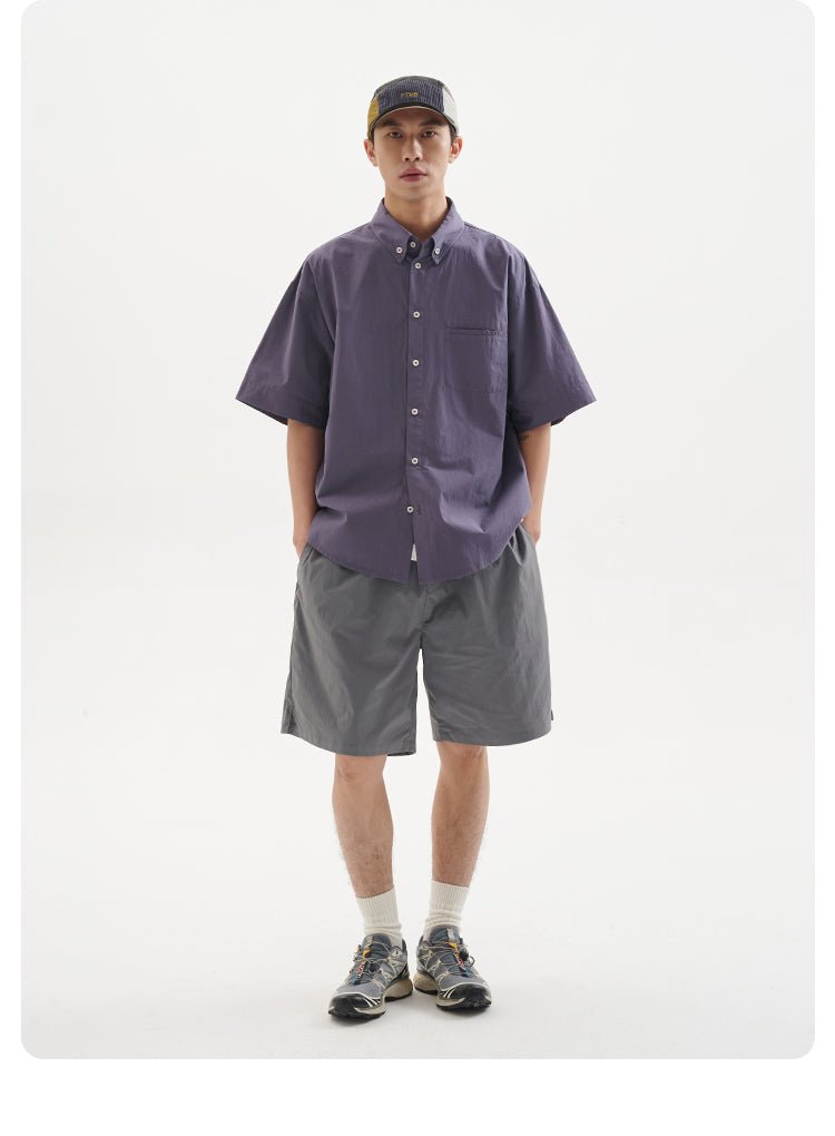 ルーズドロップショルダーシルエット半袖シャツ B050410
