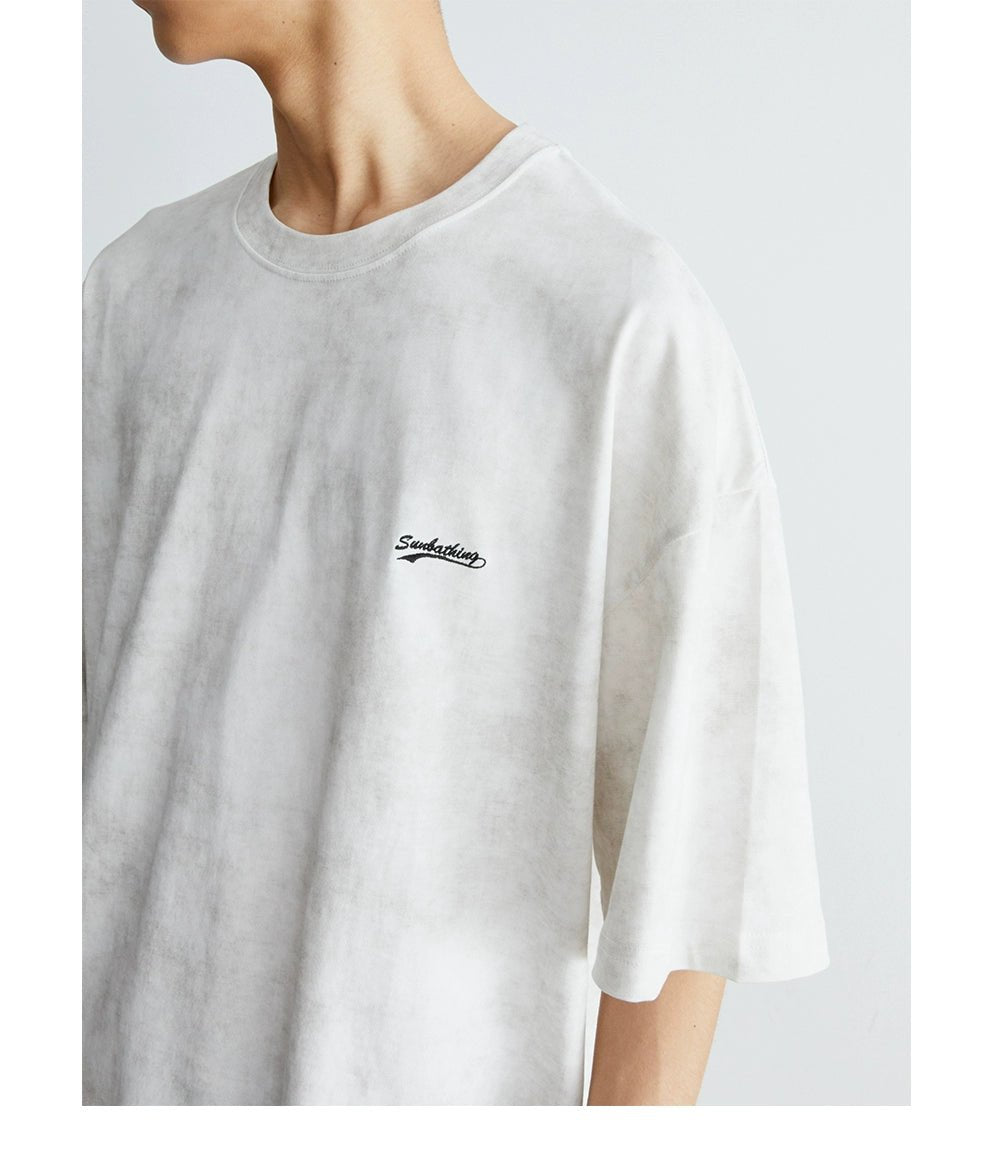 絞り染め刺繍半袖Tシャツ V07237