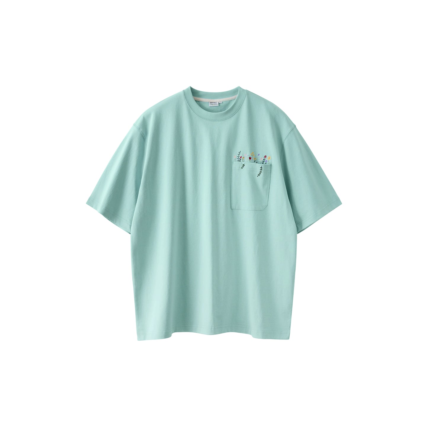 花柄刺繍270Gポケット半袖Tシャツ B07193