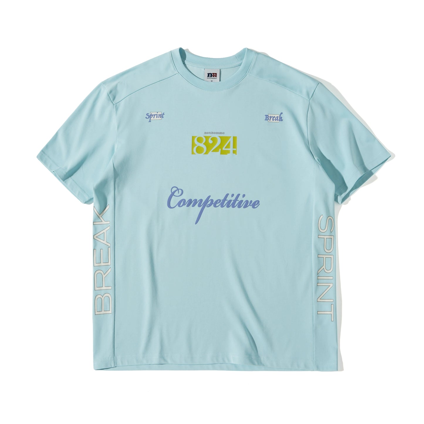 吸湿発散性コントラストレタープリントルーズ半袖Tシャツ N08175