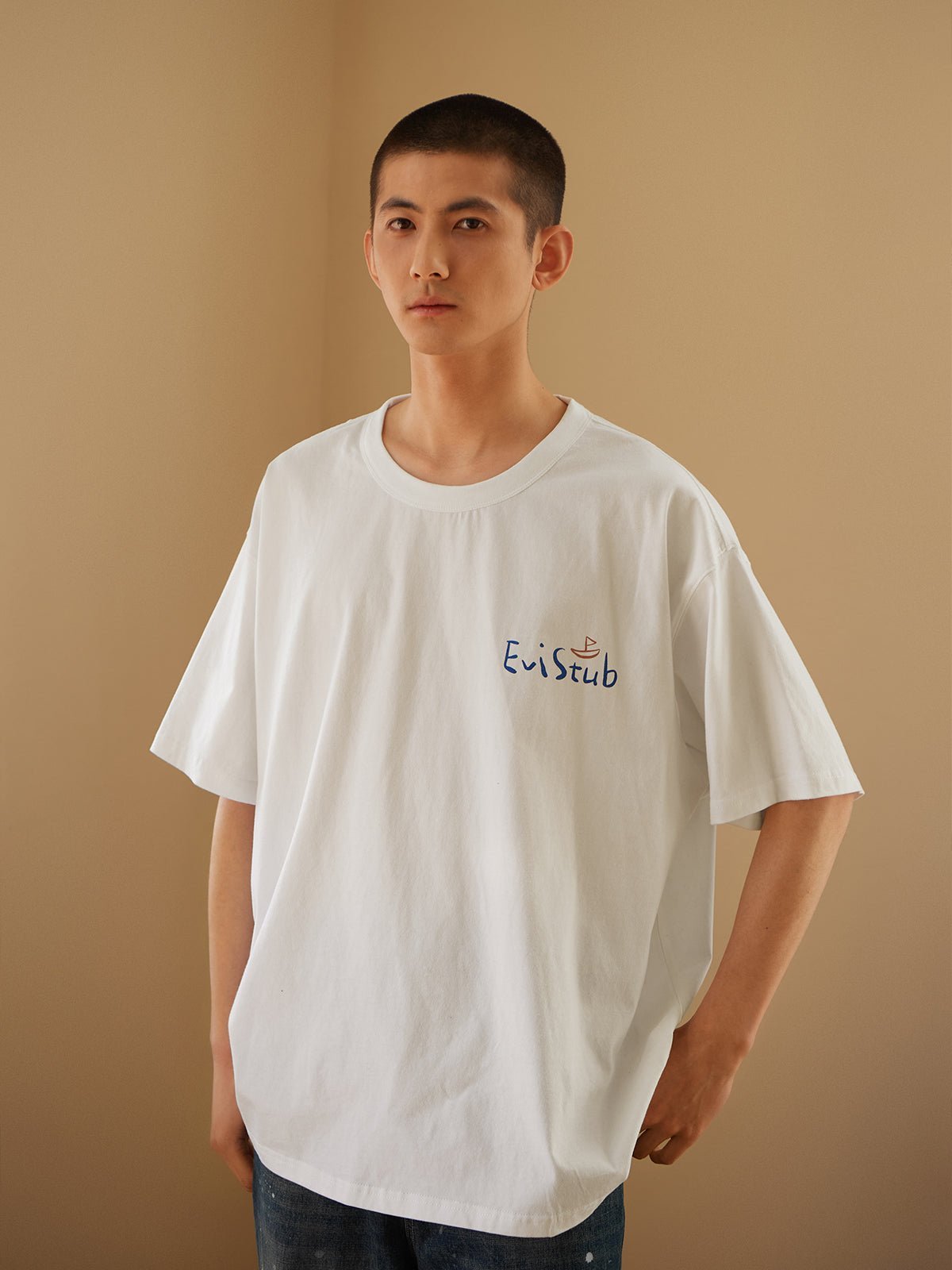 HAND-DRAWN ILLUSTRATION COTTON T-SHIRT E68643