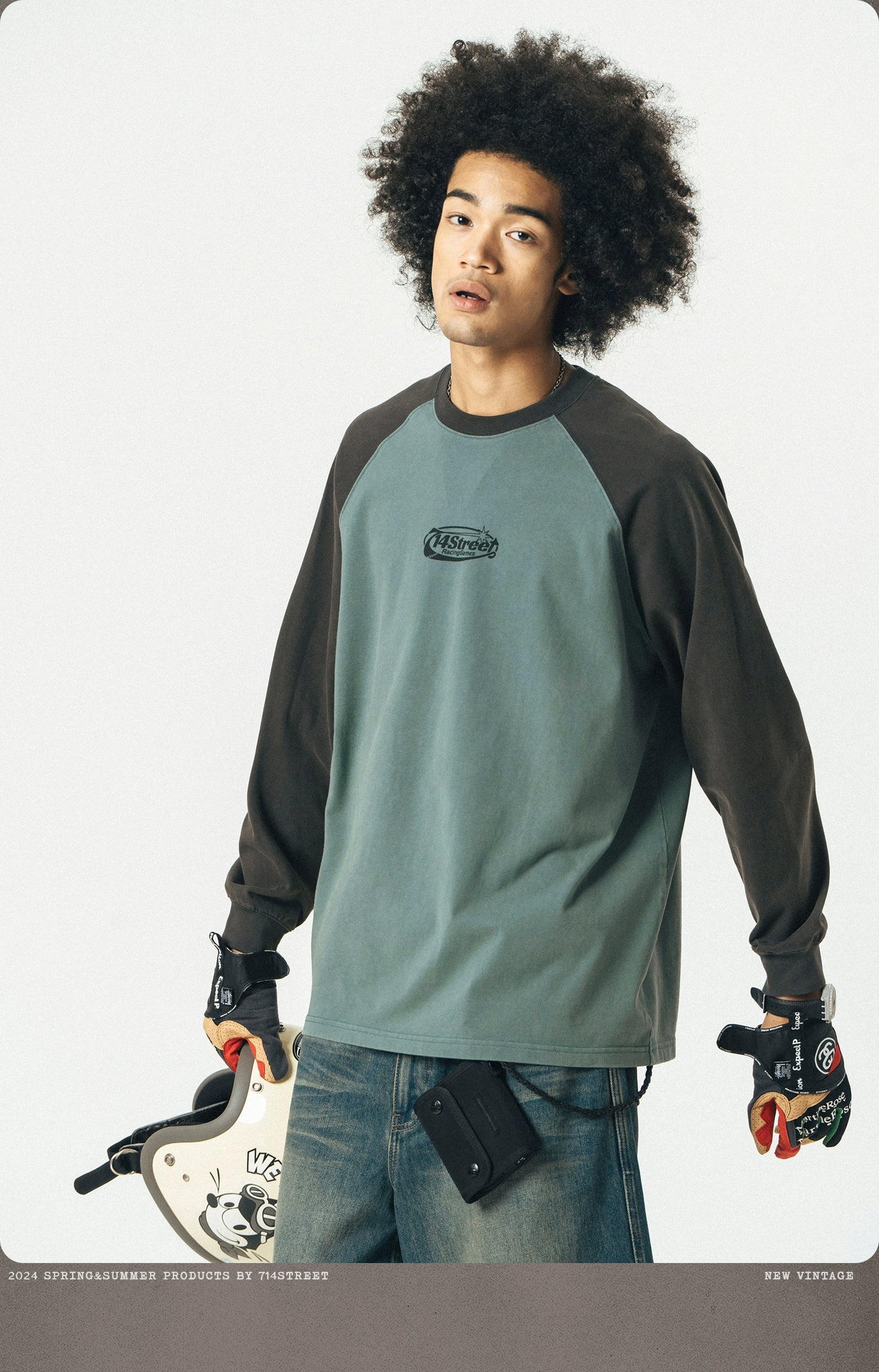 アメリカンレトロ ウォッシュド長袖Tシャツ S03215