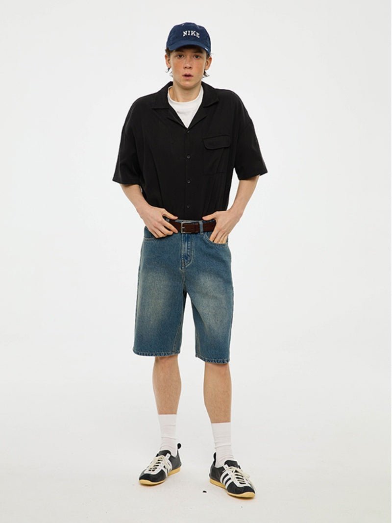 BLUE STRAIGHT DENIM TROUSERS C48555