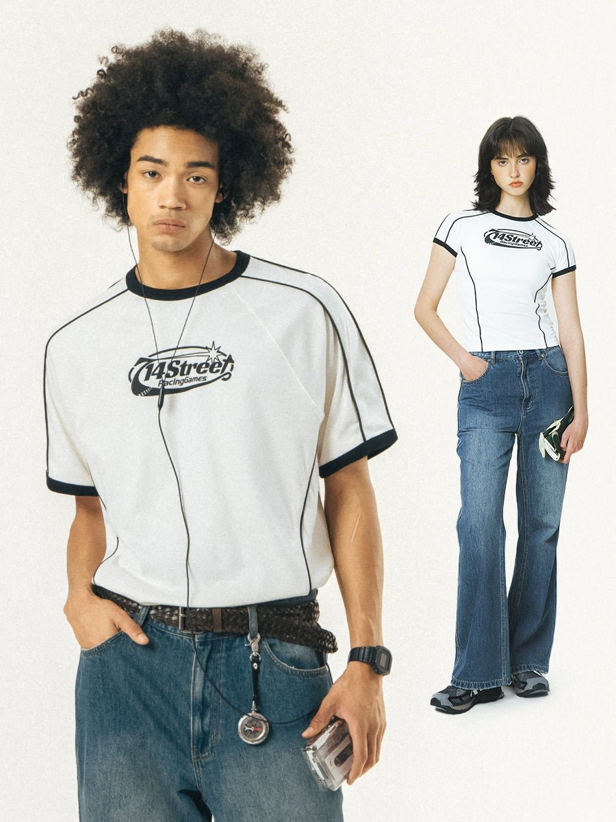 プリントボディシャツアメリカンレトロベースシャツS40201