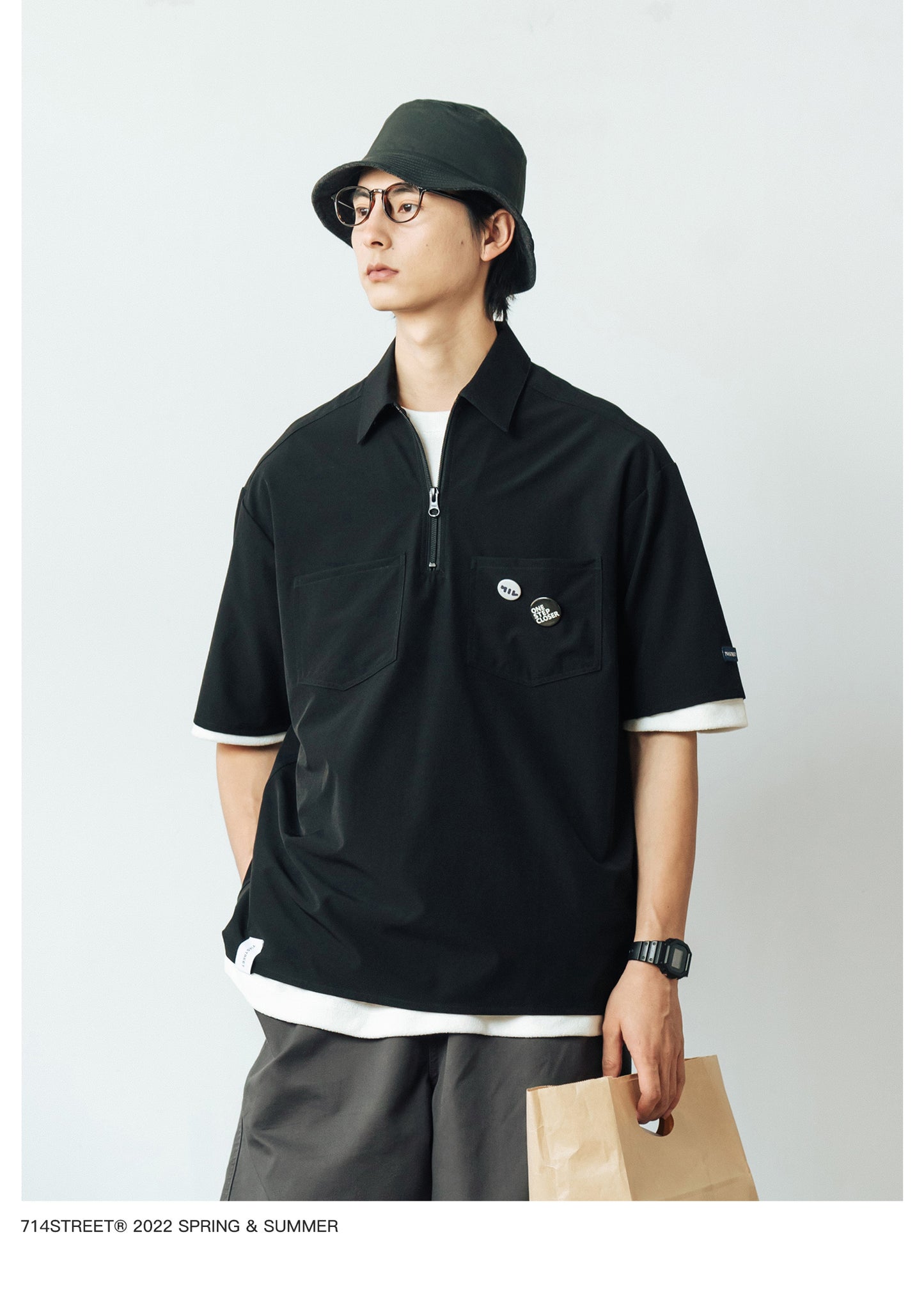 SHORT SLEEVE WORK ZIP POLO SHIRT S75752