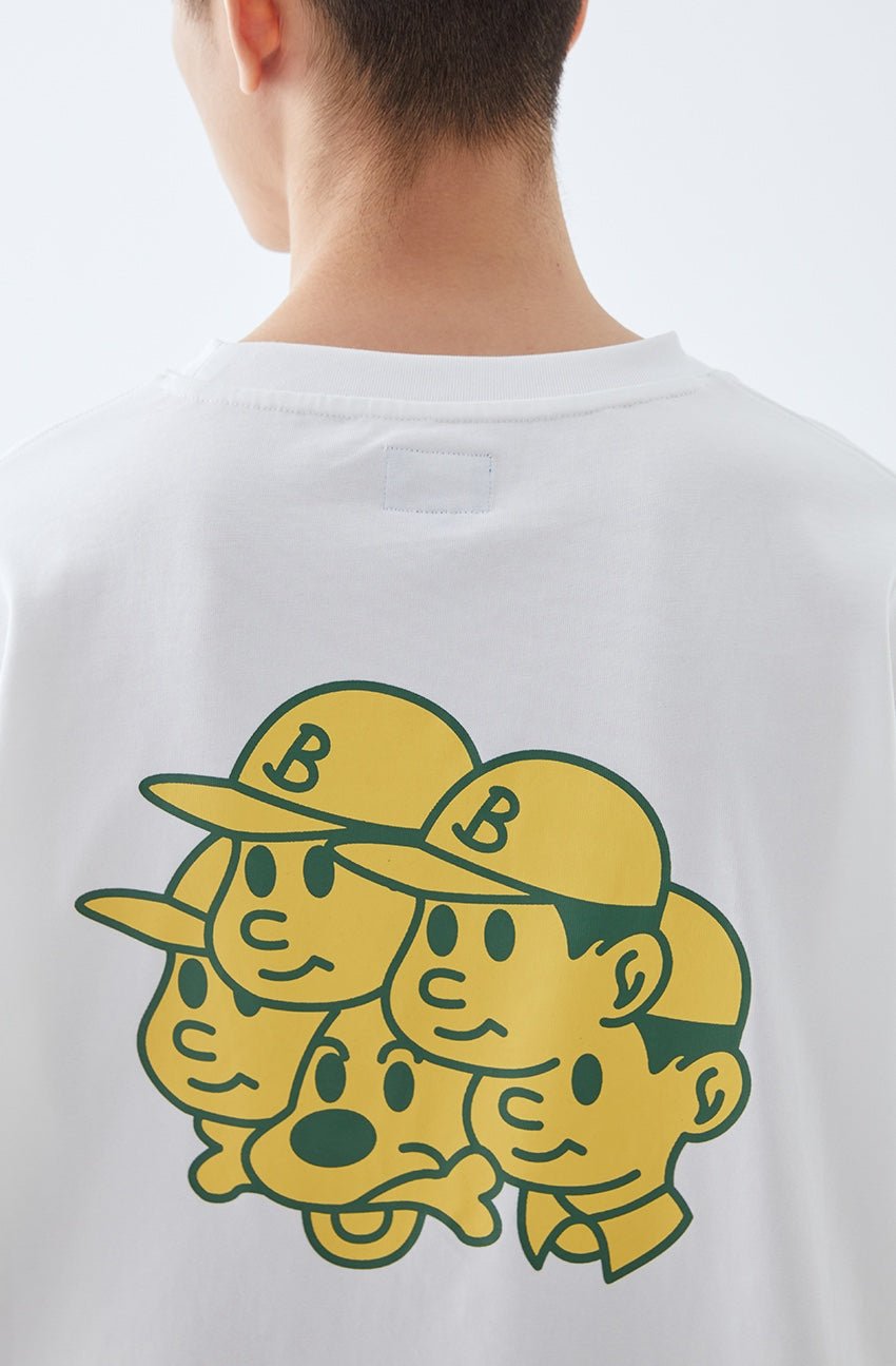 バックプリントクルーネック長袖Tシャツ B07121