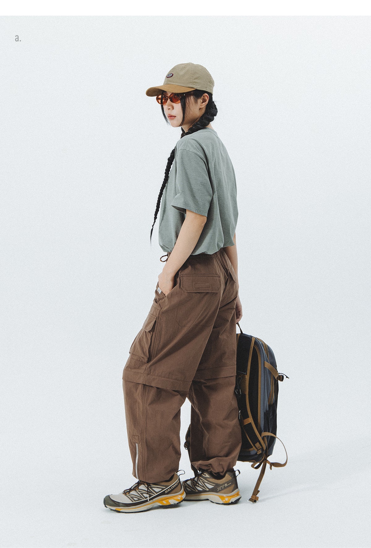 WASHED WORKWEAR DETACHABLE PARACHUTE PANTS N39332