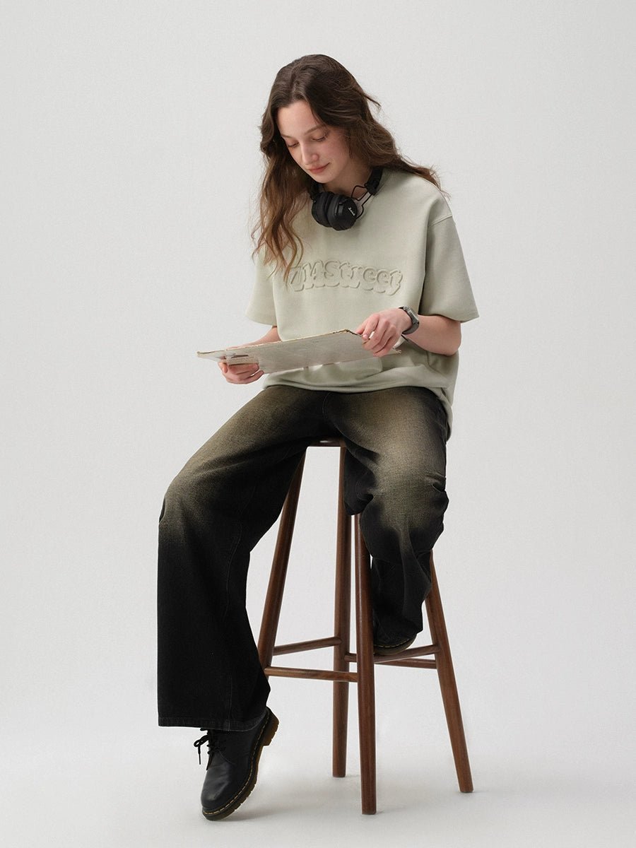 イミテーションスエード半袖Tシャツ S050123