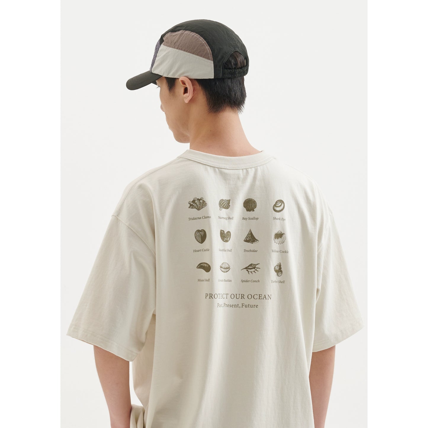 バックプリント半袖Tシャツルーズ B04101