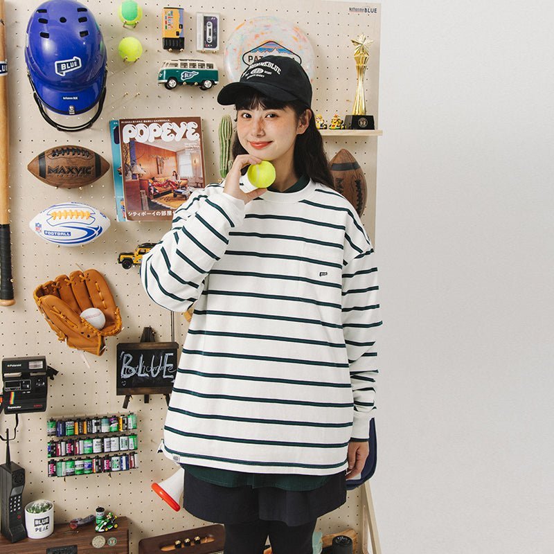 STRIPED PADDED TIED COUPLE SWEATER N23417