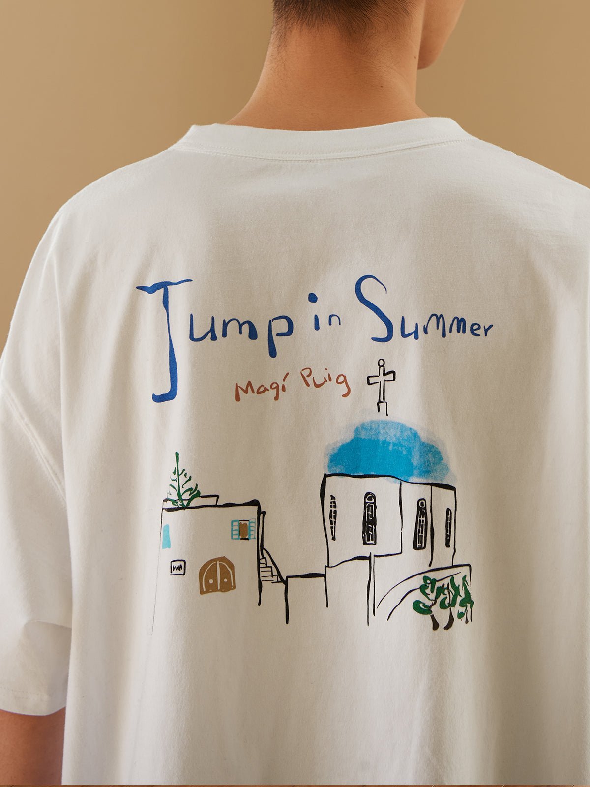 HAND-DRAWN ILLUSTRATION COTTON T-SHIRT E68643