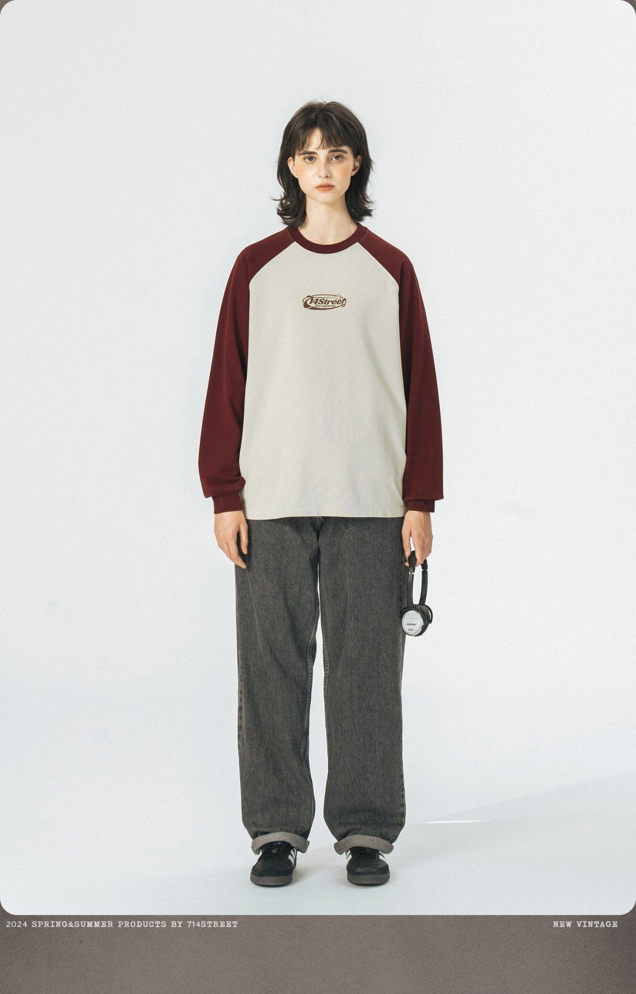 アメリカンレトロ ウォッシュド長袖Tシャツ S03215