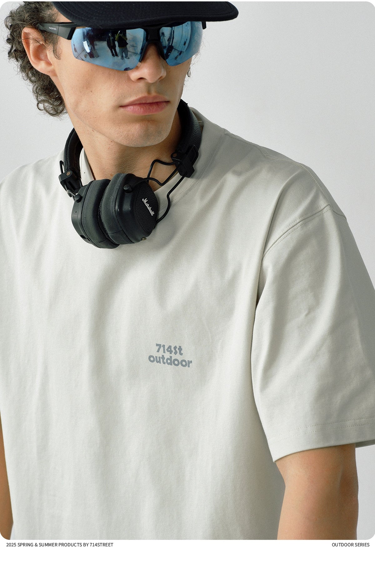 アンチリンクルアウトドアギアプリント半袖Tシャツ S05019