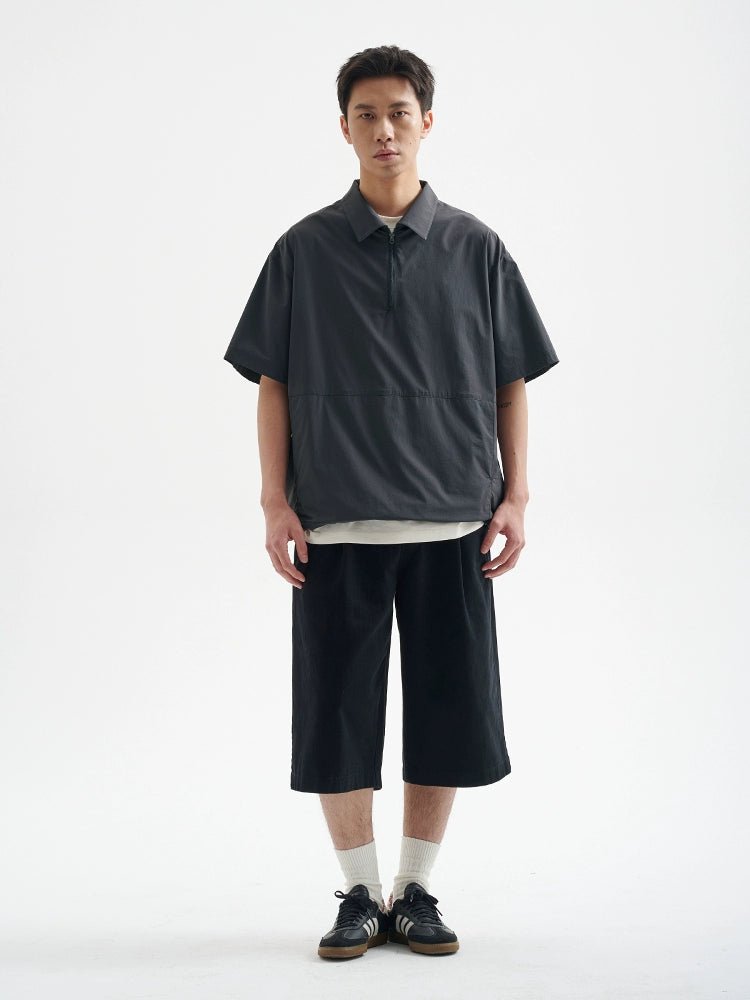 通気性メッシュハーフジップ半袖ポロシャツ B08056
