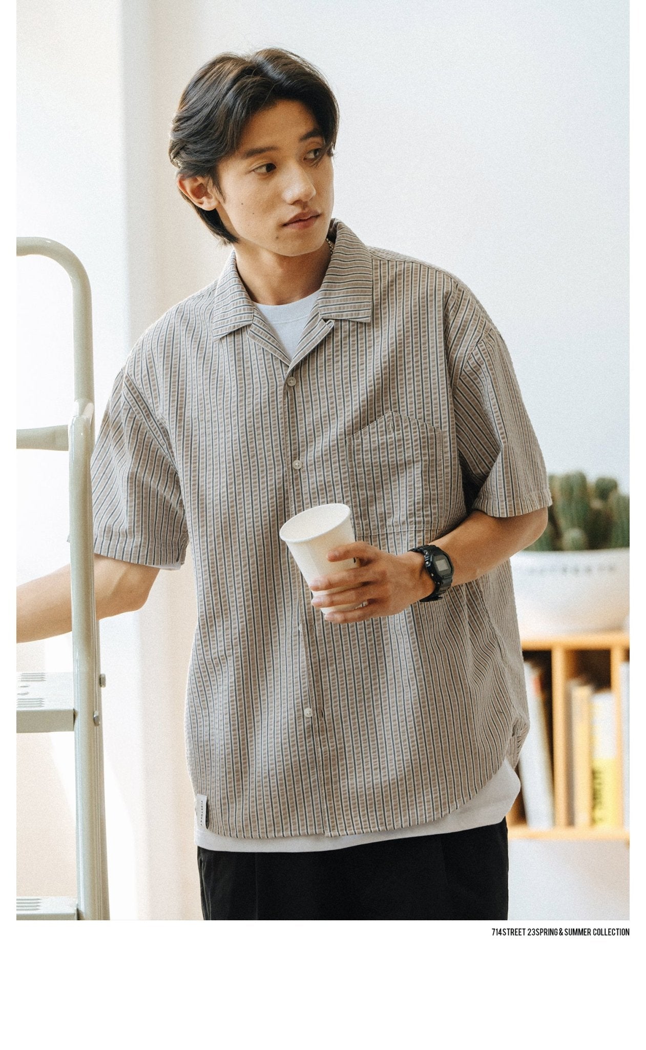 STRIPED SHORT SLEEVE SHIRT S12166