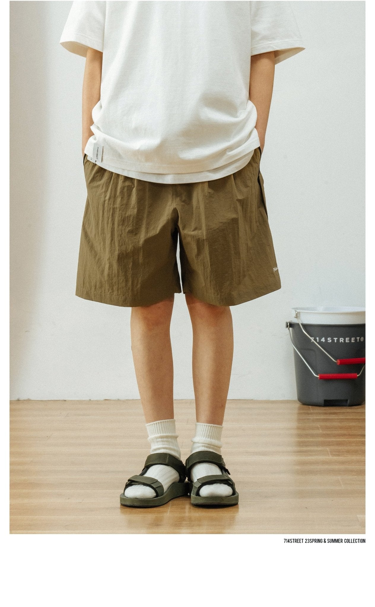 LOOSE NYLON CASUAL TROUSERS S84300