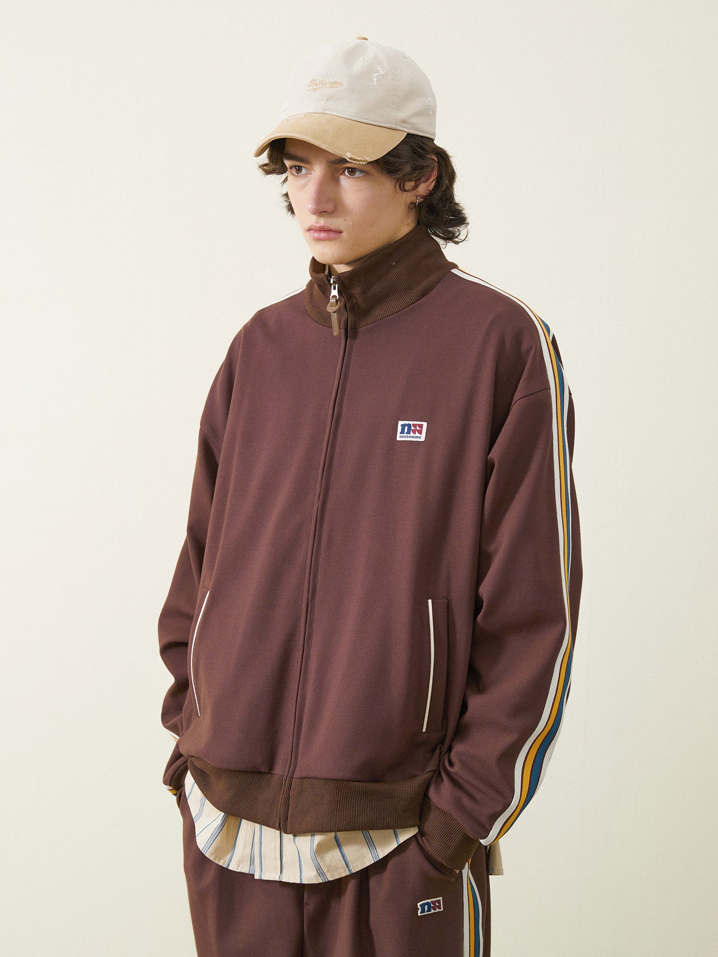 PATCHWORK BORDER ZIP-UP JACKET N55222