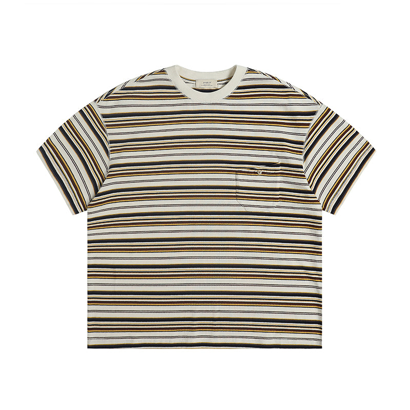 LOOSE SILHOUETTE BORDER POCKET T-SHIRT E22140