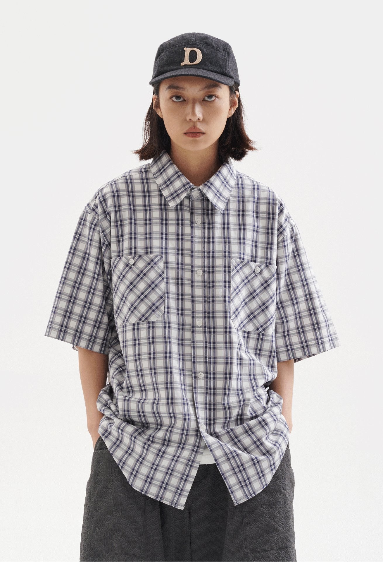 POCKET PLAID SHORT SLEEVE SHIRT B49992