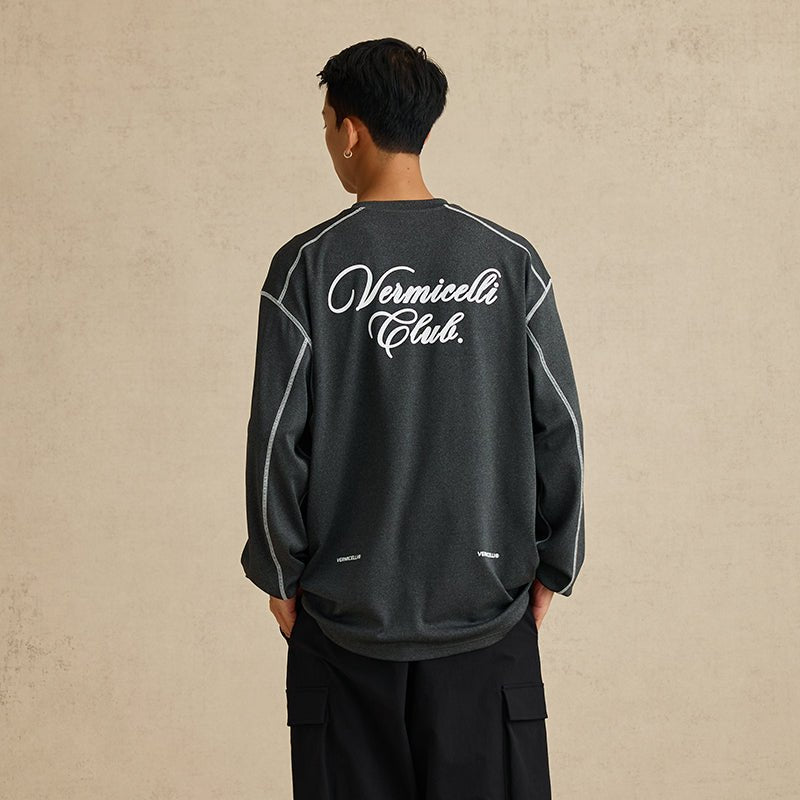 SPORTS STYLE LOOSE-FITTING LONG-SLEEVED T-SHIRT V47885