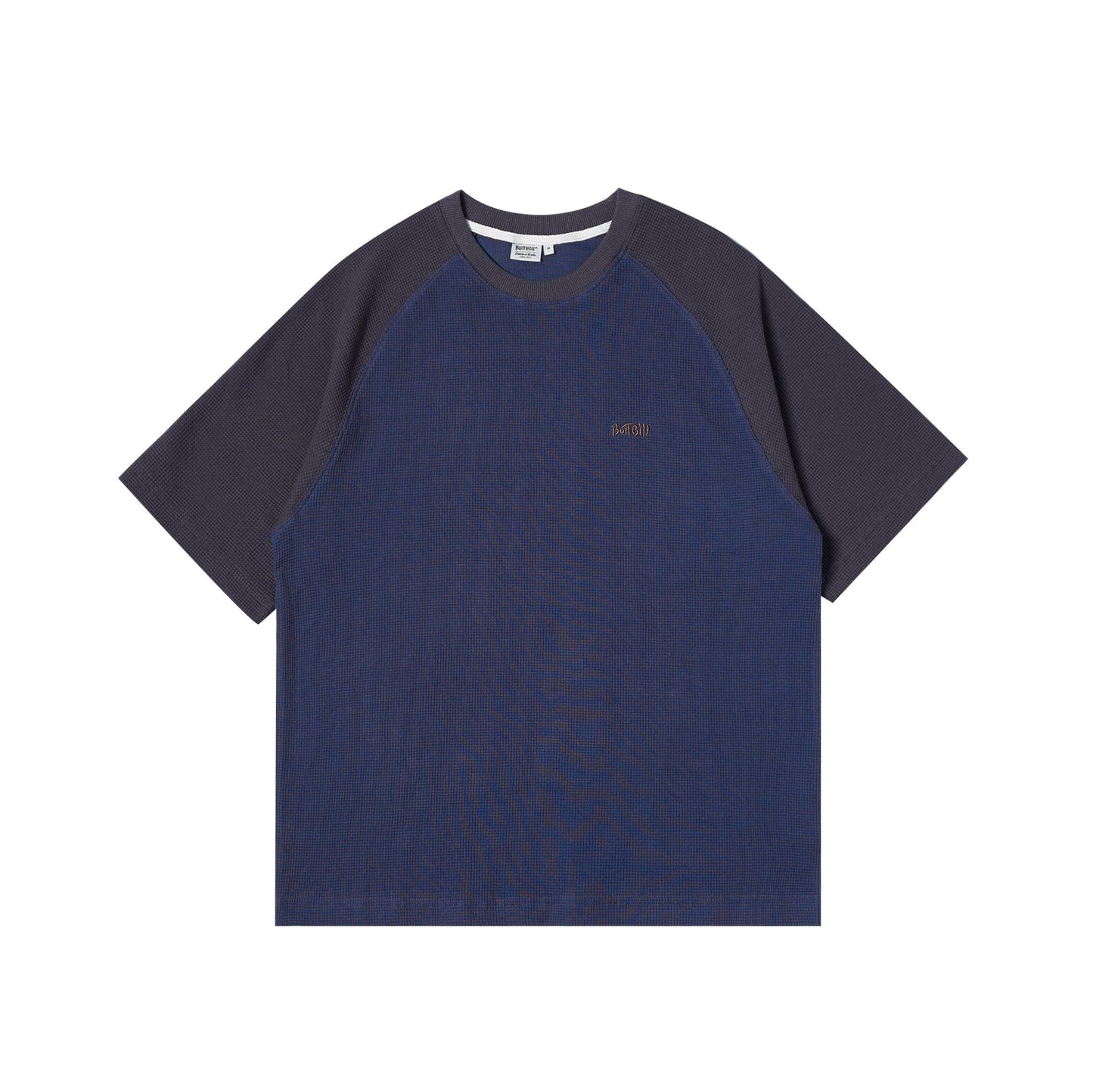 280G パッチワークコットンTシャツ B99113