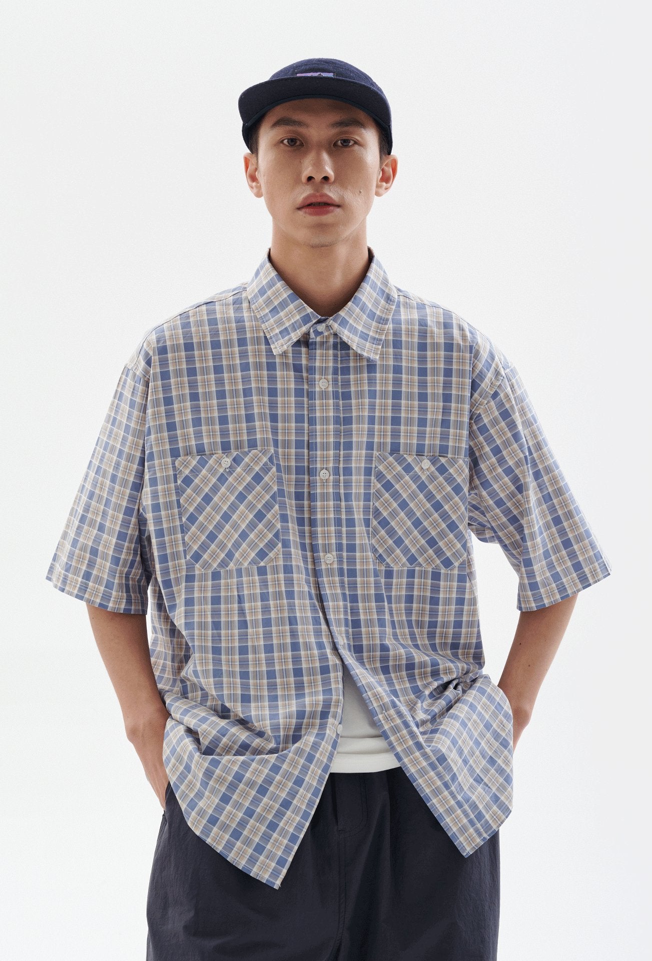 POCKET PLAID SHORT SLEEVE SHIRT B49992
