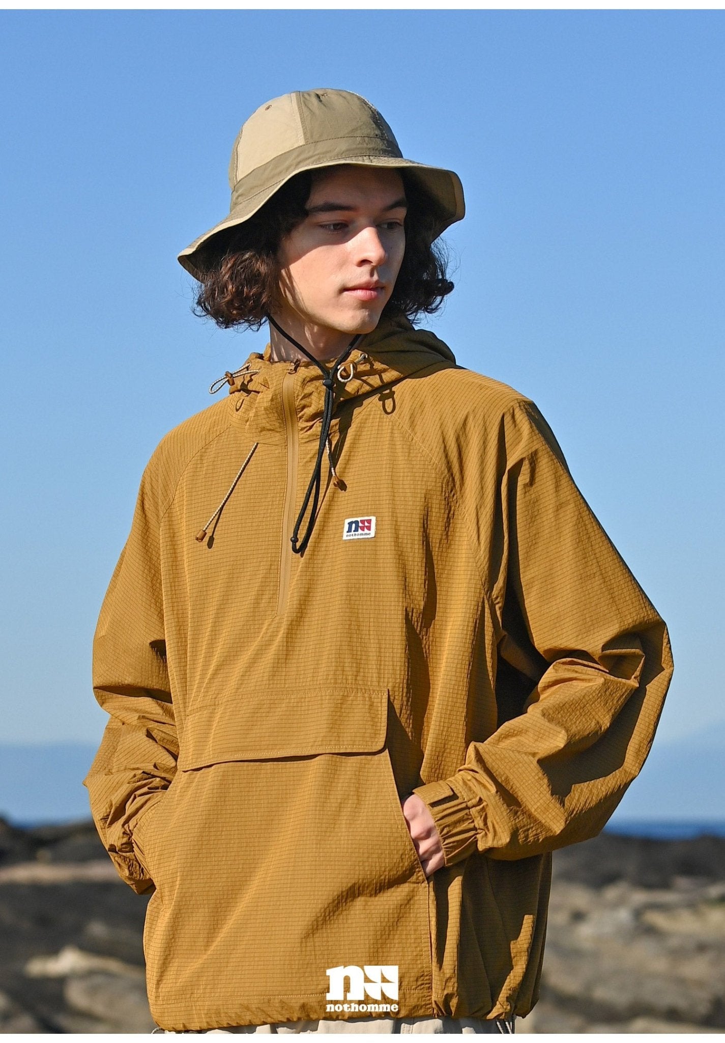 HALF OPEN COLLAR HOODED JACKET UPF50+ N22257