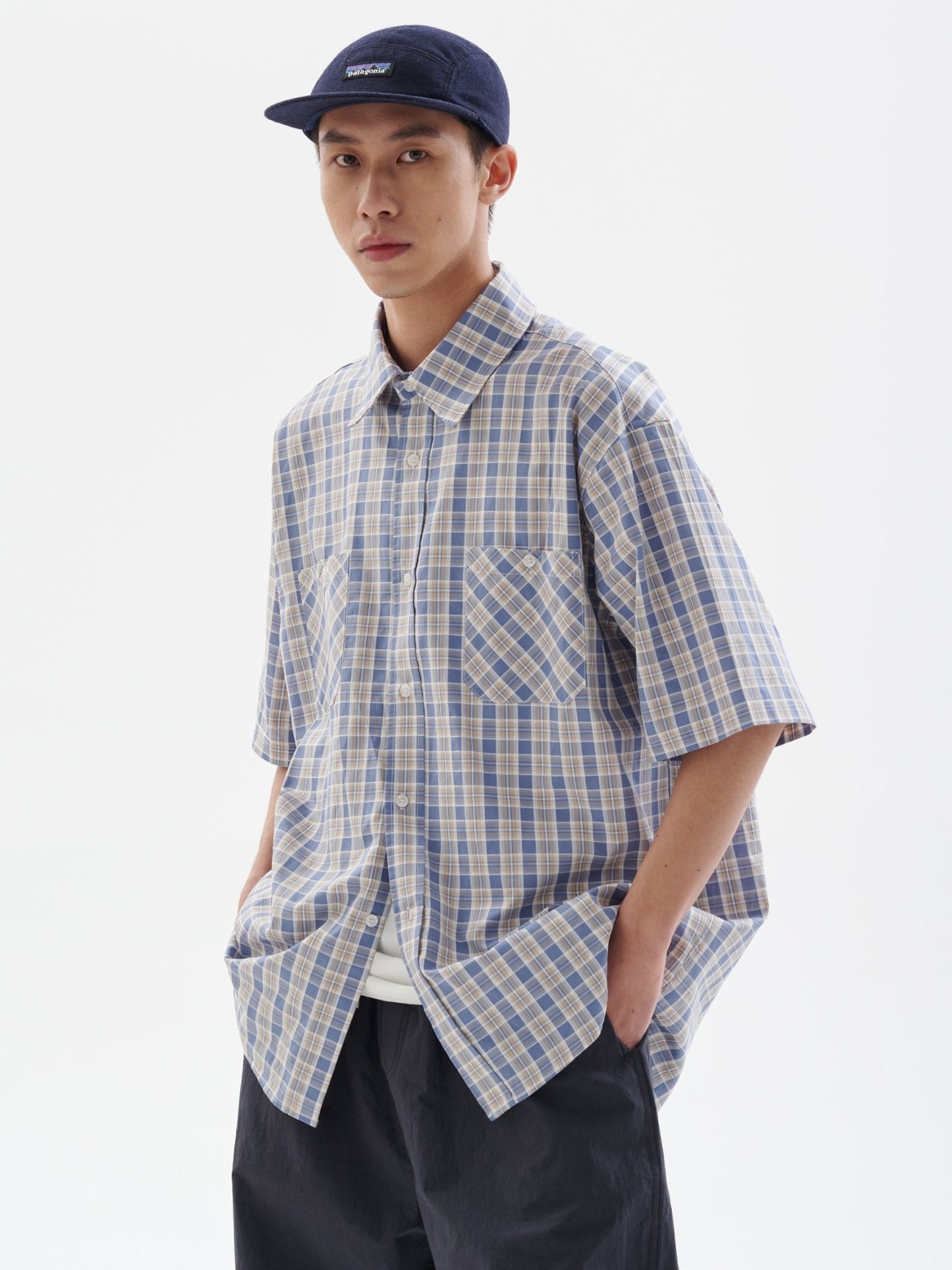 POCKET PLAID SHORT SLEEVE SHIRT B49992