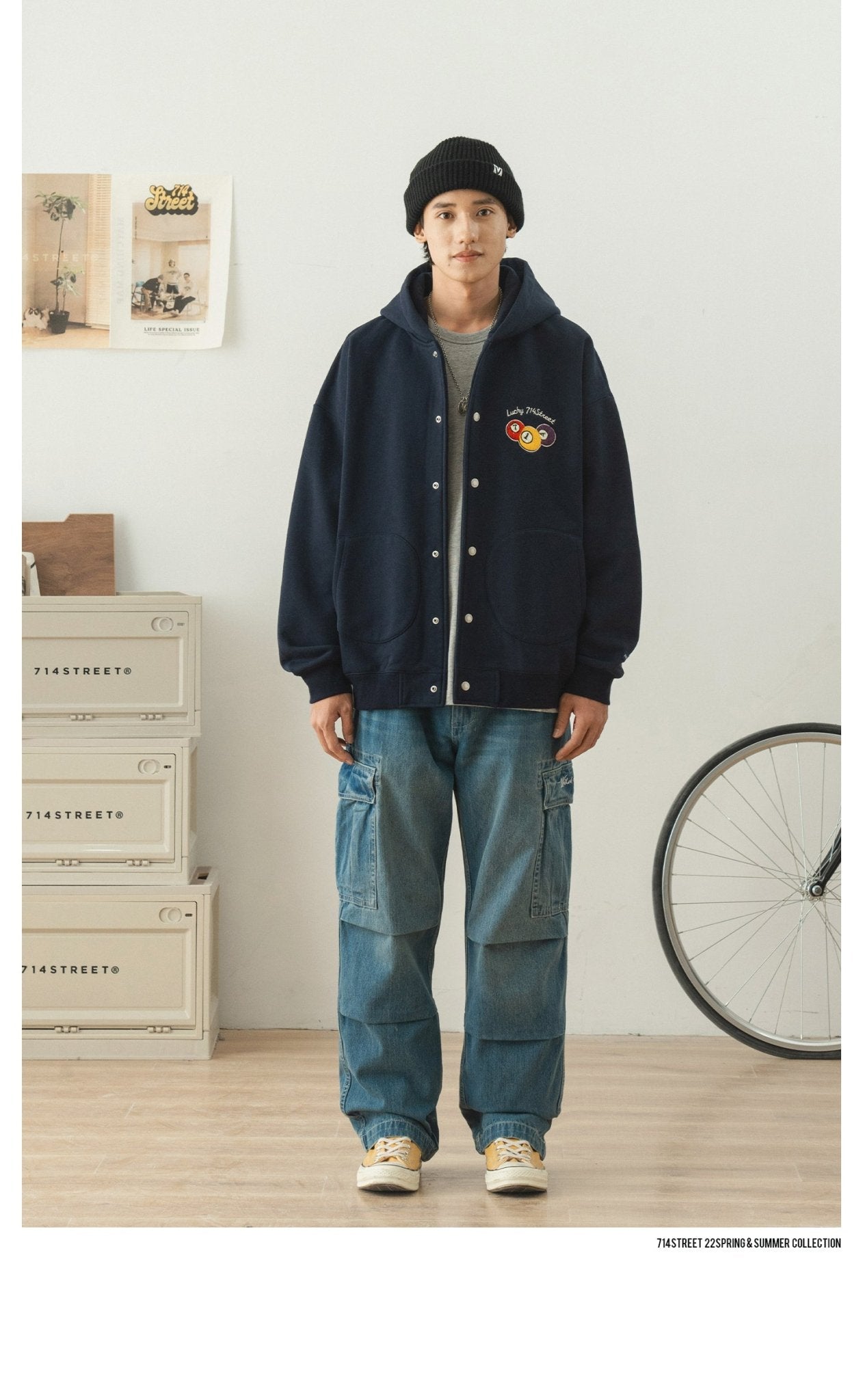 TIDE HOOD CARDIGAN CASUAL JACKET S4167