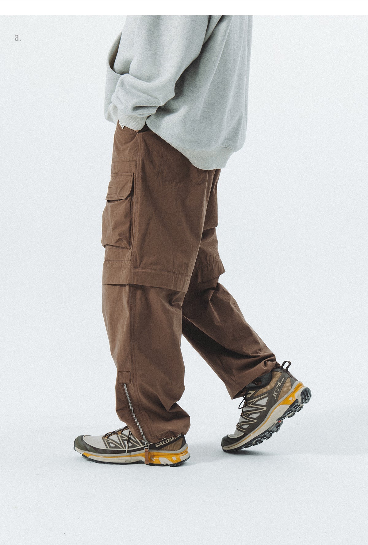 WASHED WORKWEAR DETACHABLE PARACHUTE PANTS N39332