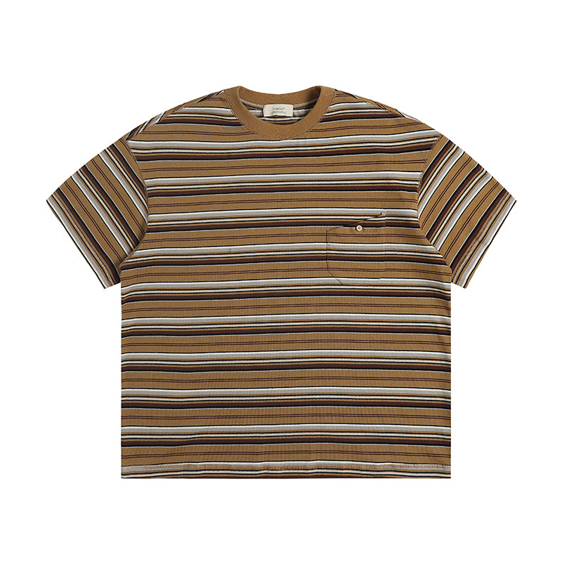 LOOSE SILHOUETTE BORDER POCKET T-SHIRT E22140