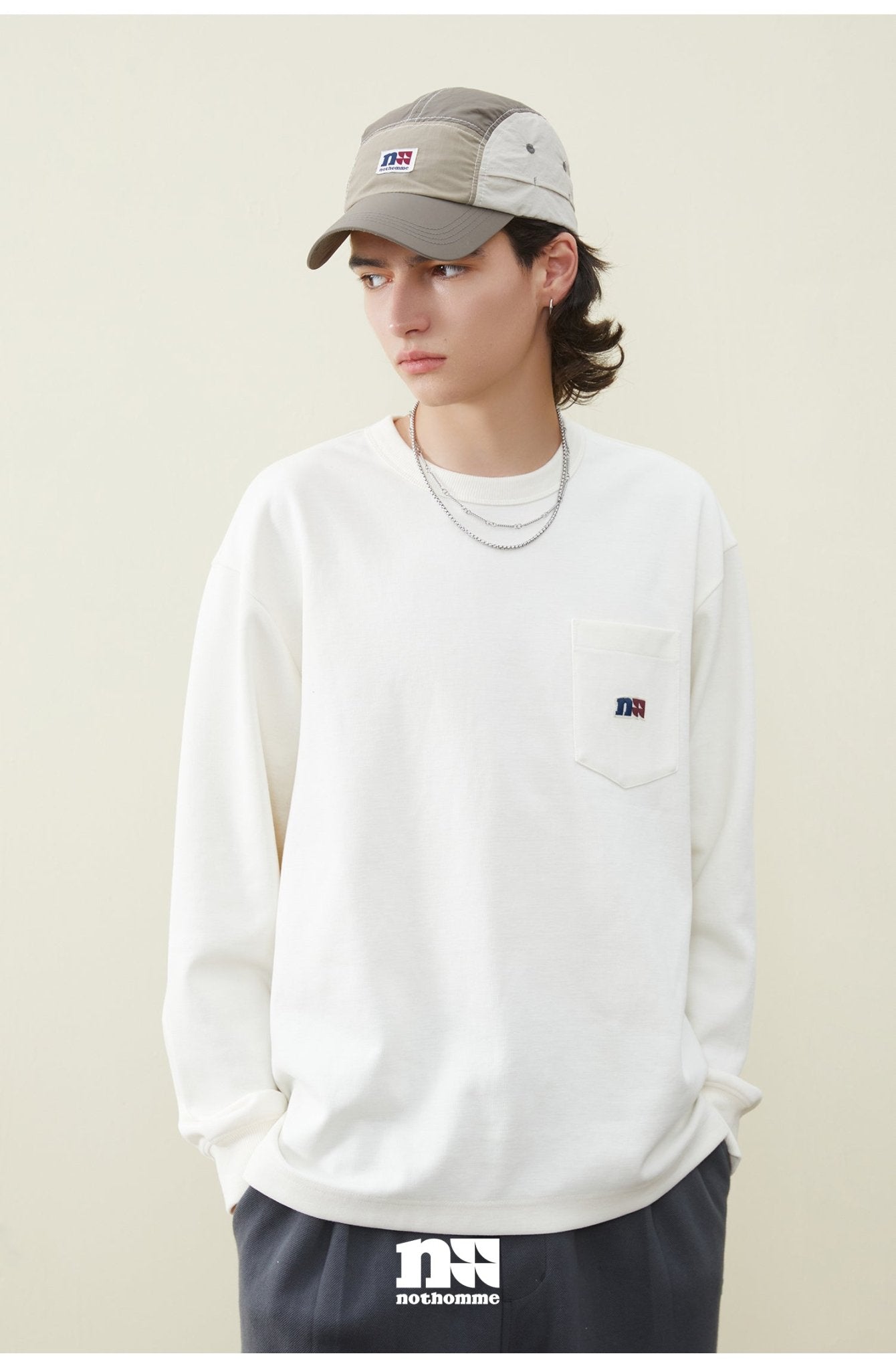 LOOSE SHIRT LOGO LONG SLEEVE T-SHIRT N44348