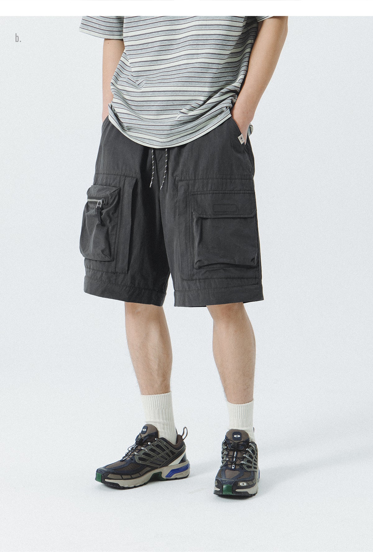 WASHED WORKWEAR DETACHABLE PARACHUTE PANTS N39332