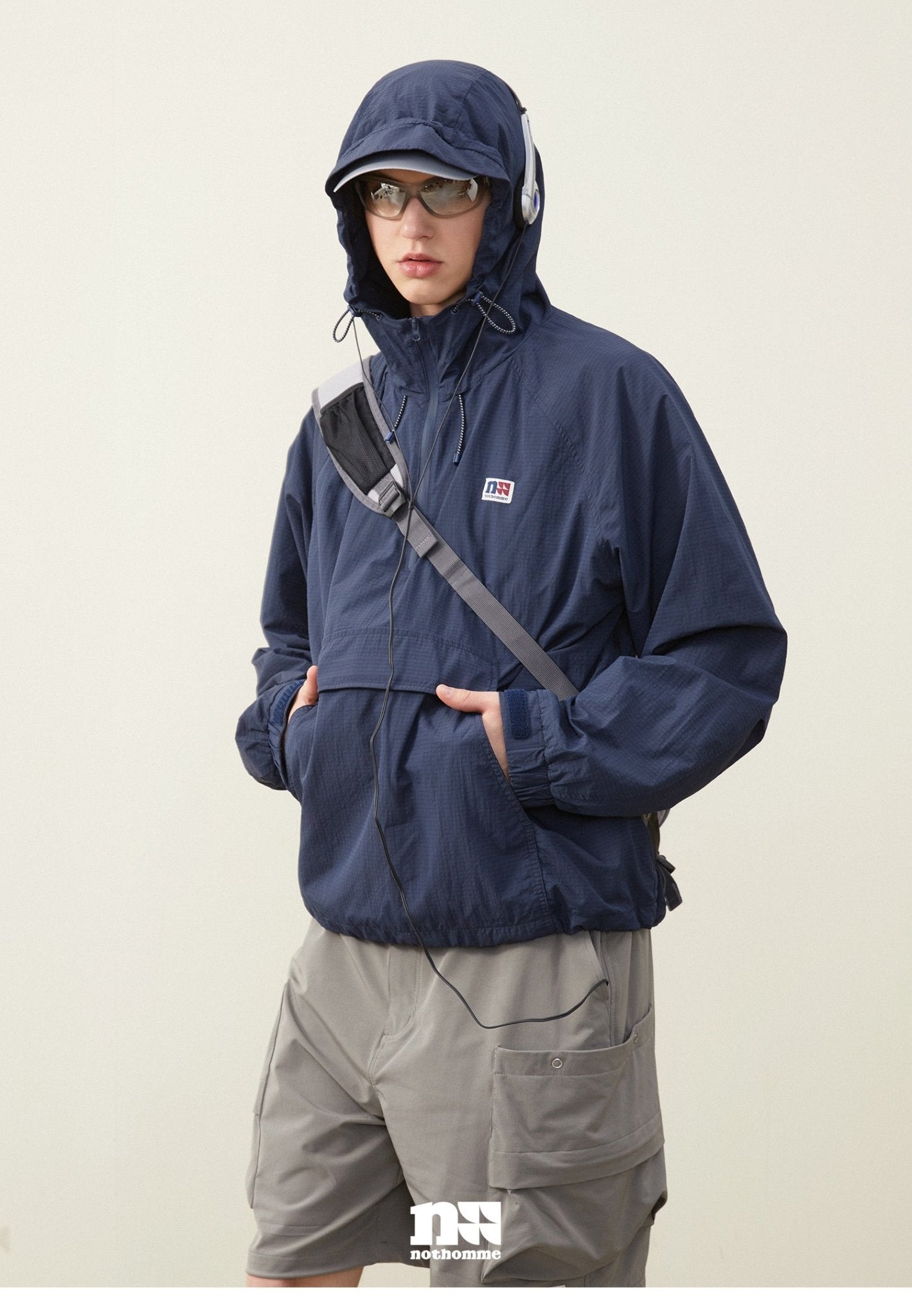 HALF OPEN COLLAR HOODED JACKET UPF50+ N22257